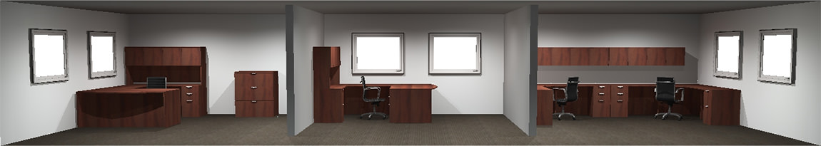 Cherry CAD Executive Desk Suite