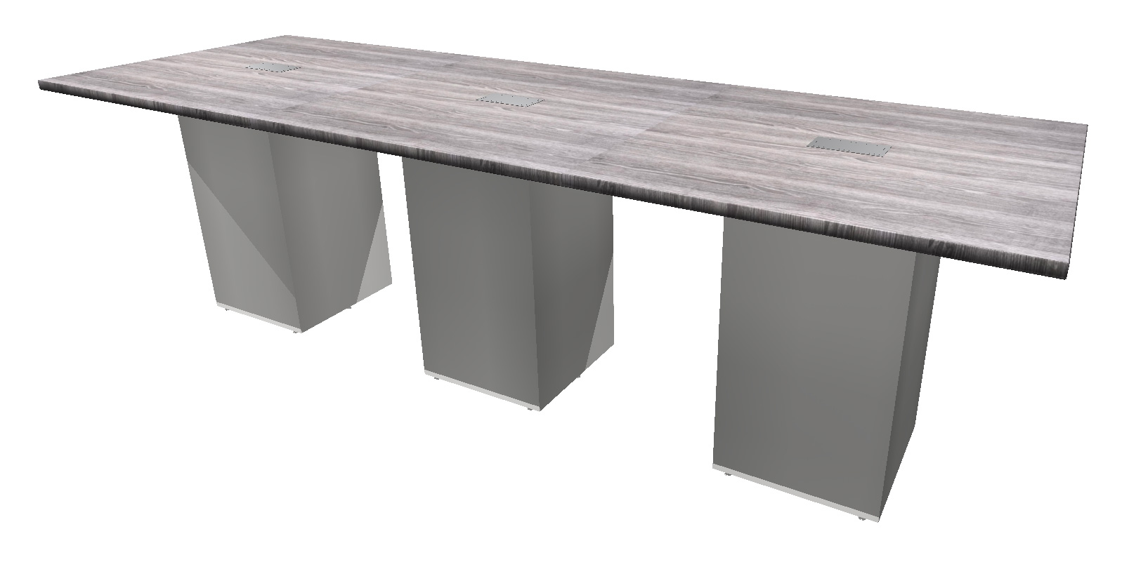 12ft Gray White Standing Height Conference Table