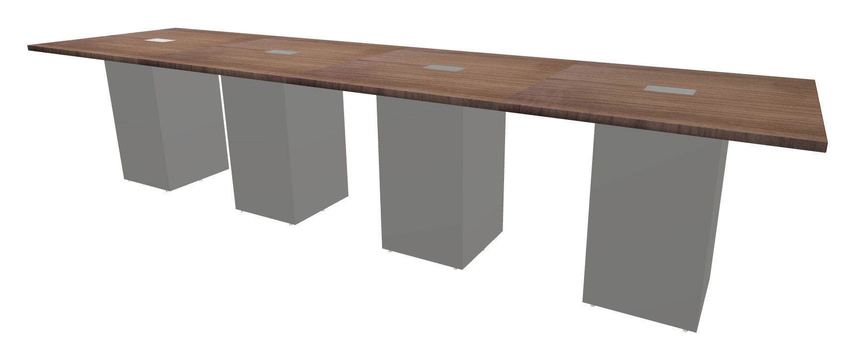 16ft Modern Walnut Standing Height Conference Table