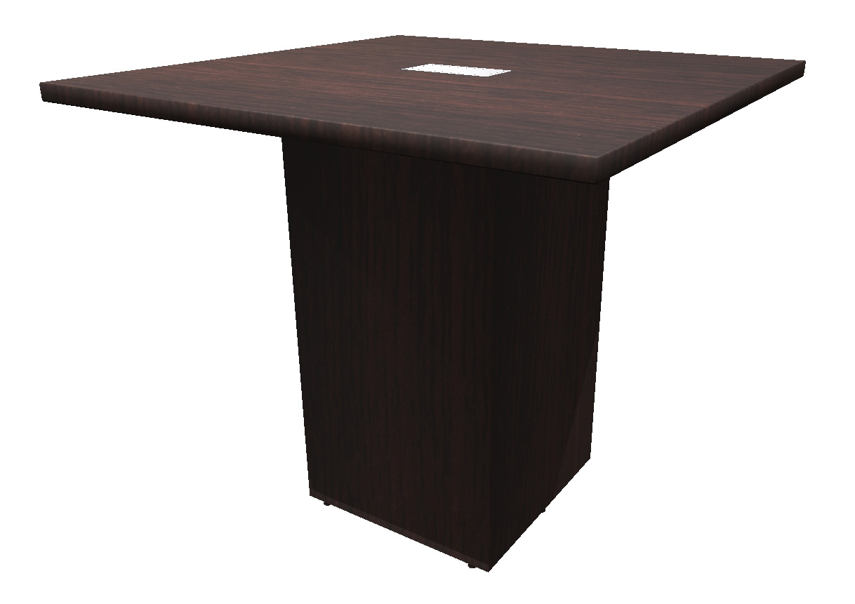 4ft Espresso Square Standing Height Conference Table
