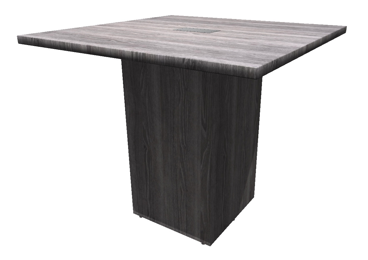 4ft Gray Square Standing Height Conference Table