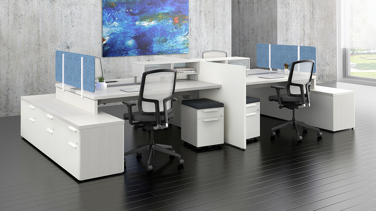 White Desk for 4 People