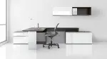 L Shaped Desk with Hutch and Drawers