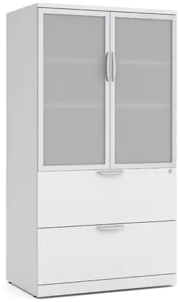Lateral File with Storage Cabinet Top - PL Laminate