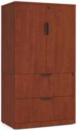 Lateral File with Storage Cabinet Top - PL Laminate