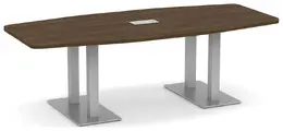 Boat Shaped Conference Table with Brushed Metal Base