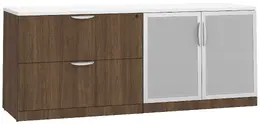 Office Storage Credenza with Glass Doors - PL Laminate