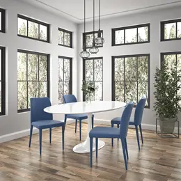 Mid-Century Pedestal Oval Table - Astrid