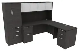 L Shaped Desk with Hutch - HL