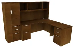 L Shaped Desk with Hutch - HL