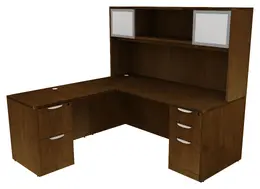 Executive L Shaped Desk with Hutch - HL