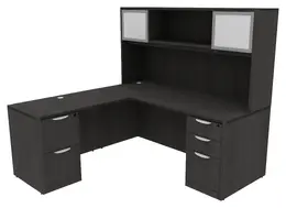 Executive L Shaped Desk with Hutch - HL