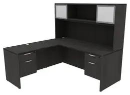 Executive L Shaped Desk with Hutch - HL