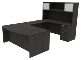 Bow Front Desk with Hutch - HL