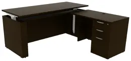 L Shaped Sit Stand Desk - PL Laminate