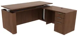 L Shaped Sit Stand Desk - PL Laminate