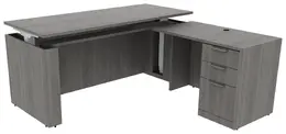 L Shaped Sit Stand Desk - PL Laminate