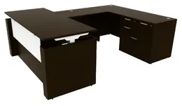 U Shaped Height Adjustable Desk - PL Laminate