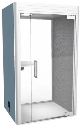 Modern Office Pod with Glass Back - Linear