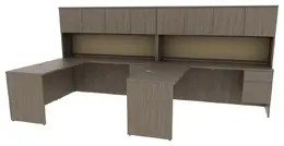 2 Person Desk with Hutch and Drawers - Concept 400E