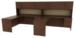 2 Person Desk with Hutch and Drawers - Concept 400E