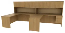 2 Person Desk with Hutch and Drawers - Concept 400E