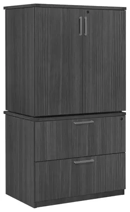 Lateral File Cabinet with Storage - Amber