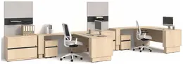 2 Person Sit Stand Desk with Storage Set - Concept 400E