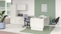Sit Stand L Desk with Storage Set - Concept 400E