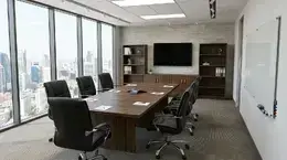 Conference Table with Chairs and Storage Set - HL