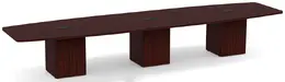 Boat Shaped Conference Table with Cube Base - PL Laminate