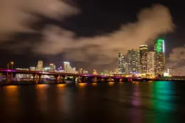 MacArthur Causeway - Office Wall Art - Urban Art Deco Nightlife Seri...