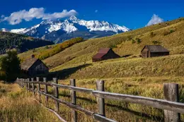 Barns at Aldasoro Landscape - Office Wall Art - Mountains