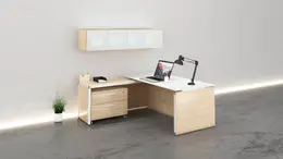 L Shaped Desk with Storage - Potenza