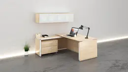 L Shaped Desk with Storage - Potenza