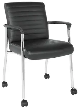 Vinyl Guest Chair with Wheels - Work Smart