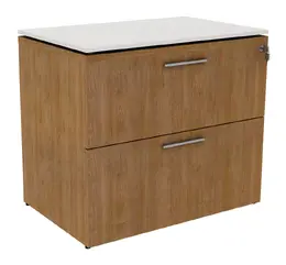 2 Drawer Lateral File Cabinet with Glass Top - Potenza