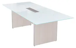 Glass Conference Table with Laminate Base - Potenza