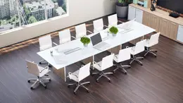 Glass Conference Table with Laminate Base - Potenza