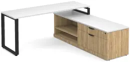 Modern L Shaped Desk with Storage - Elements