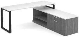 Modern L Shaped Desk with Storage - Elements