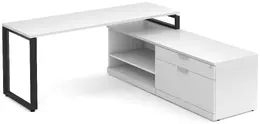Modern L Shaped Desk with Storage - Elements