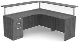 L Shaped Reception Desk with Privacy Panels - PL Laminate