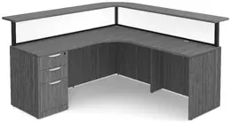L Shaped Reception Desk with Privacy Panels - PL Laminate