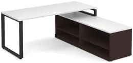 Modern L Shaped Desk with Shelves - Elements