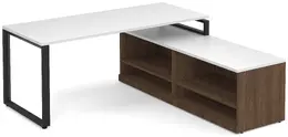 Modern L Shaped Desk with Shelves - Elements