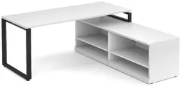 Modern L Shaped Desk with Shelves - Elements
