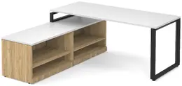 Modern L Shaped Desk with Shelves - Elements