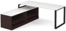 Modern L Shaped Desk with Shelves - Elements
