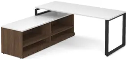 Modern L Shaped Desk with Shelves - Elements